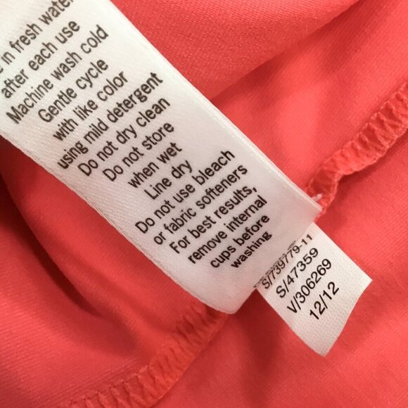 Athleta Kokomo Swim Dress Melon Size M Built in Bra Tie Halter 739779 High Neck - Picture 10 of 10